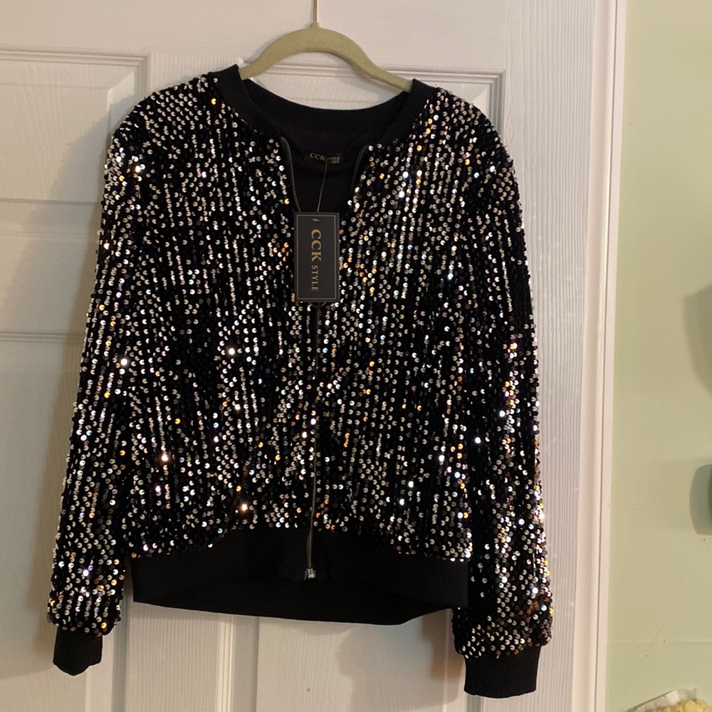 Sequin Bomber Jacket